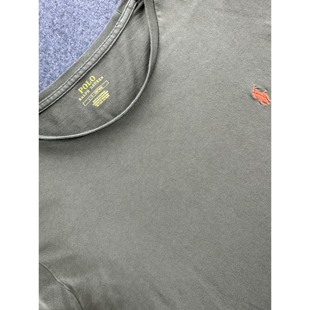 Polo Ralph Lauren T Shirt Mens Size Large Military Green Long Sleeve Crewneck - Picture 1 of 16
